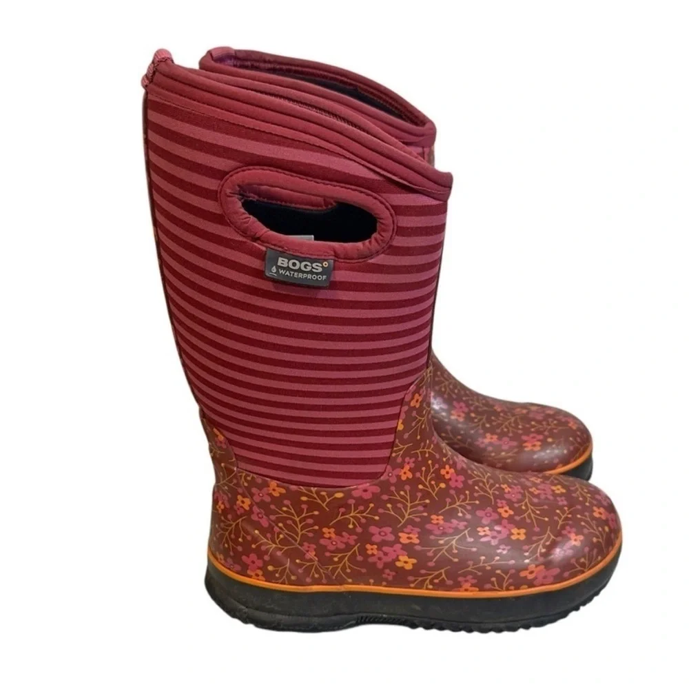 Bogs Flower Stripes Rain Boots